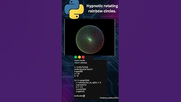 Hypnotic rotating rainbow circles using python turtle 🌈 subscribe for more #coding #python #trending
