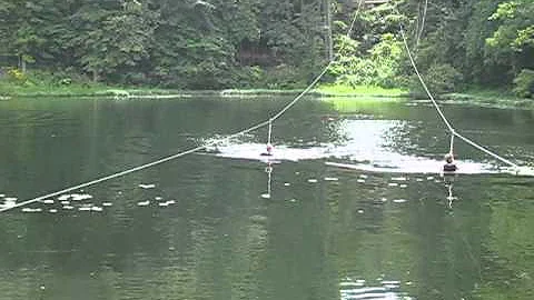 Walker does the double zip at Camp Ondessonk