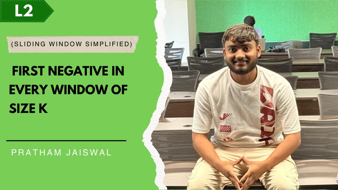 L2. First negative in every window of size k | Fixed Size | Sliding Window Technique