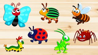 НАСЕКОМЫЕ Развивающие мультики для детей Учим насекомых