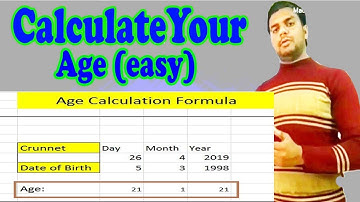 Age Calculation formula in MS Excel 2013 urdu/hindi | #GetKnowledge