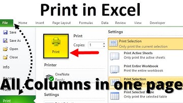 how to print all columns on one page in Excel