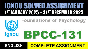 BPCC 131 Solved Assignment 2025 || bpcc-131 solved assignment in English || Jan 2025 to Dec 2025