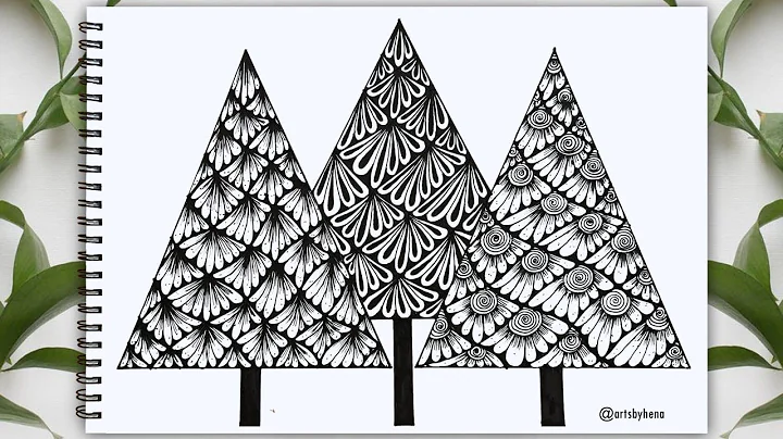 Christmas Tree Zentangle Patterns 🌼 How To Draw 3 Simple Zentangle Christmas Tree For Beginners