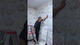DIY Peel &amp; Stick Wallpaper – Easy Wall Makeover for Any Room #wallpaper #homedecor #shortvideo