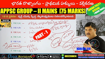 ప్రాథమిక హక్కులు - 19 వ ప్రకరణ||Complete in-depth concept analysis||appsc group2 mains||tspsc|Polity