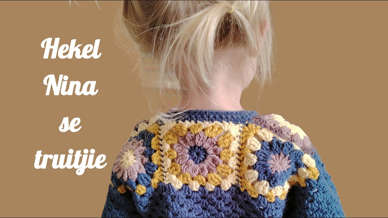 Crochet a flower granny square cardigan for a toddler.