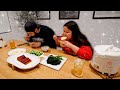 SWEET HAMONADO SAUSAGE + RICE + CUCUMBER + BROCCOLINI (COOKING AND EATING) 먹방 MUKBANG EATING SHOW!