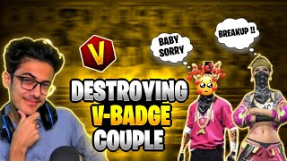 Destroying V-Badge Couples In Free Fire | V-badge Couples ka Breakup Karwa Diya | Zindabad Plays