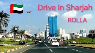 Drive in Sharjah | Rolla, Sharjah towards Ajman | Sharjah UAE Road trip 2024