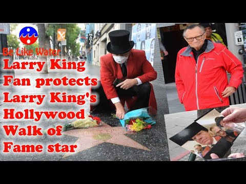 Larry King Fan protects Larry King's Hollywood Walk of Fame Star for Hours!!!