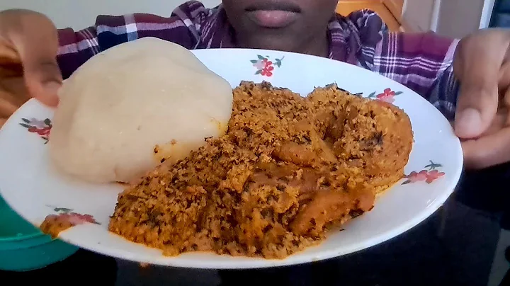 ASMR EGUSI SOUP & FUFU MUKBANG | POUNDED YAM| NIGERIAN FOOD EATING SOUNDS