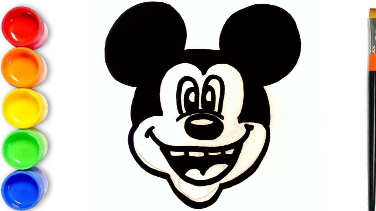 How To Draw Mickey Mouse - Mickey Mouse Face Step By Step Drawing