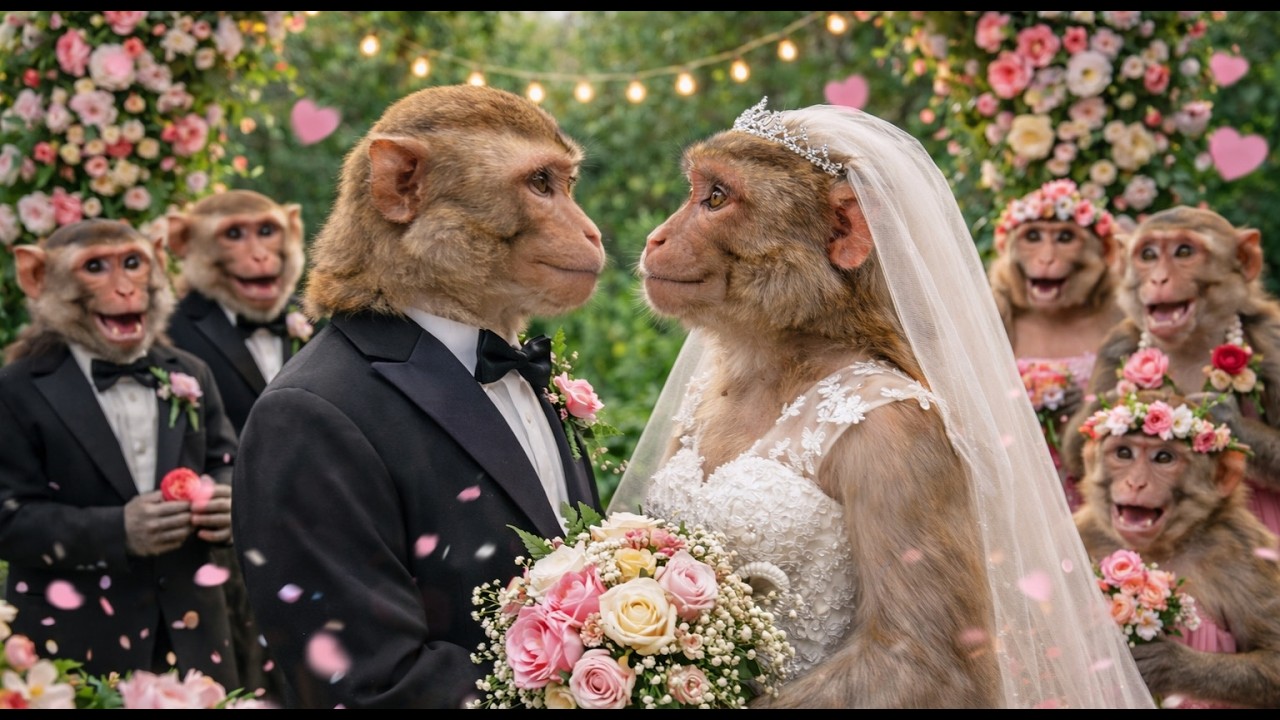 जंगल में बंदरों की रॉयल लव मैरिज 💍😍 | Grand Monkey Wedding Celebration