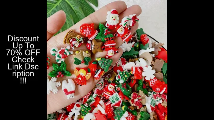 50pcs Resin Christmas Flatbacks Santa Snowman Snowflake Holly Xmas Tree Mixed Cabochons For Scrapboo