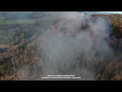 ბორჯომის ხეობაში გაჩენილი ხანძრის ქრობის პროცესში ვერტმფრენი ჩაერთო