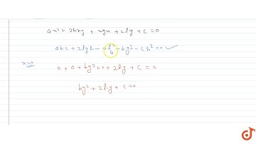 If the pair of lines `ax^2 +2hxy+ by^2+ 2gx+ 2fy +c=0` intersect on the y-axis then