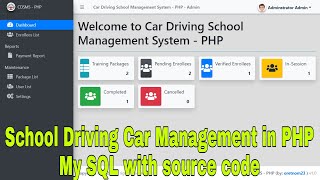 School Driving Car Management in PHP My SQL with source code