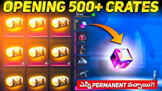 500+ Crates Opening Got Permanent Gunskins - Crate Opening Trick - Free Fire Telugu - MBG ARMY