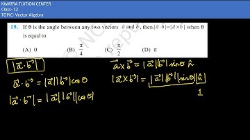 19. If θ is the angle between any two vectors a and b, then when θ