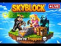 Skyblock Survival with 3 Players 😱🔥 | We’re Trapped 💀|KI GAMING LIVE