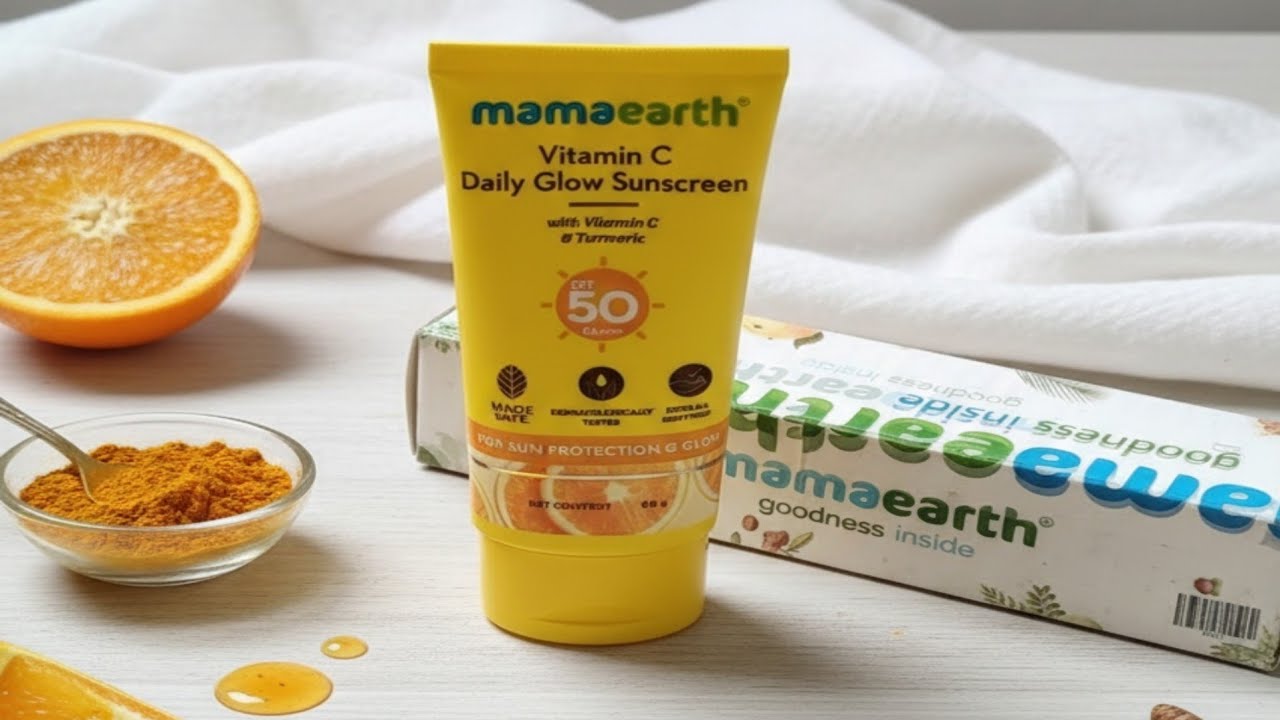 Mamaearth Vitamin C Daily Glow Sunscreen With Vitamin C & Turmeric for Sun Protection & Glow 
