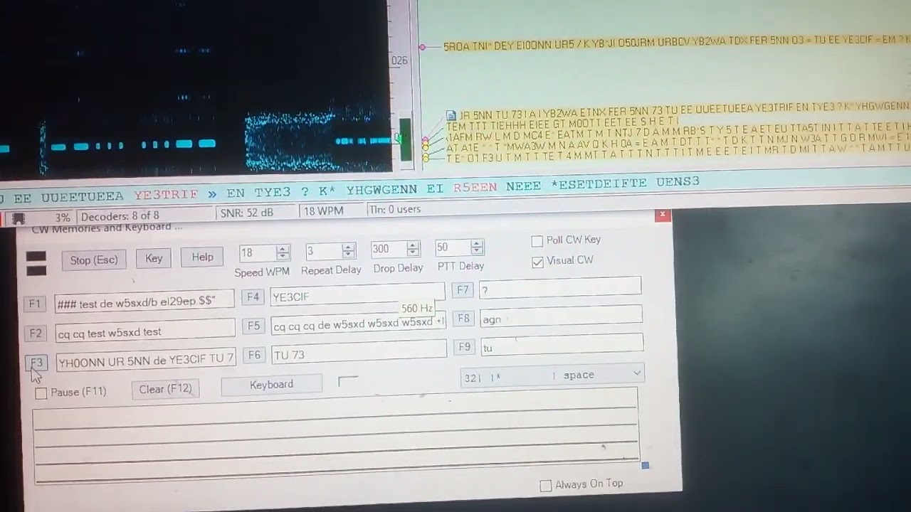 YH0ONN cw net 40meter with cw skimmer