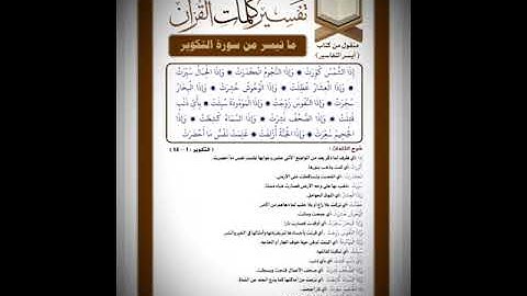 سورة التكوير بصوت الشيخ محمد صديق المنشاوي رحمه الله مجود بدون اعلانات