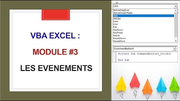 Excel VBA : Module #3 - Les événements des boutons de commande