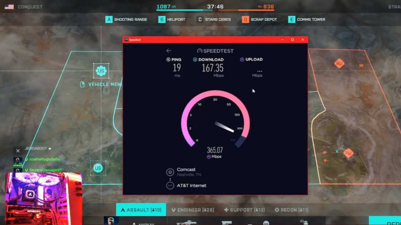 Speed Test Gaming Fully Explained AT&T Fiber ( 300 Mbps ) Online Gaming Speed Test ...