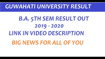 Gauhati University BA 5th semester result 2020