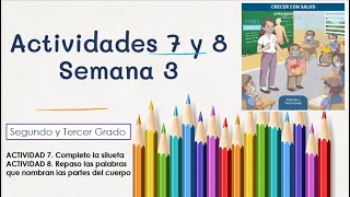 ACTIVIDADES 7 y 8. Completo la silueta. Repaso las palabras que nombran las partes del cuerpo