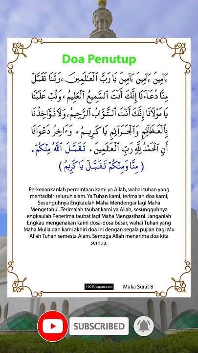 Doa untuk kita | doa penutup acara tahlilan yasinan #doa #doaseharihari #aktifitas #shorts #tips