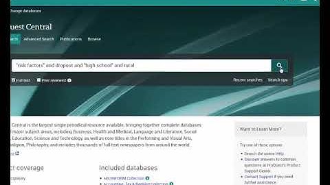 Using ProQuest Central