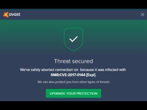 SMB:CVR-2017-0144 [Expl]. Avast Threat secured 100% FIX