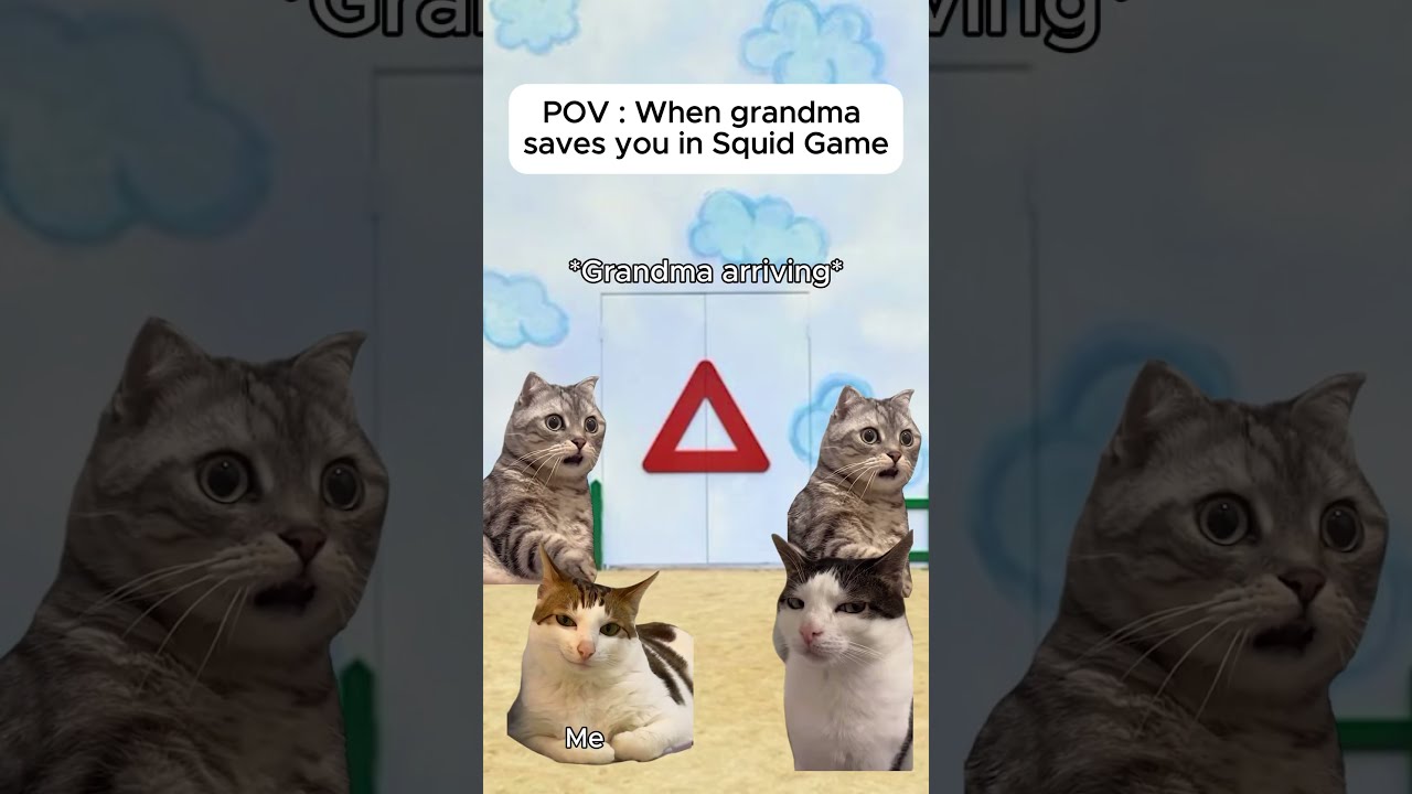 Cat Memes When Grandma Saves You In Squid Game Part 2 Relatable Catshorts Shorts