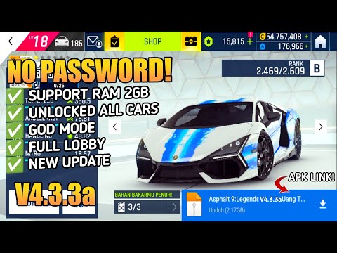 Asphalt 9 Mod Apk 4.3.3a Unlimited Money and tokens 2024