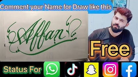 Affan Name Signature Calligraphy Status Short Video  | #howtodraw #sketching  #affan
