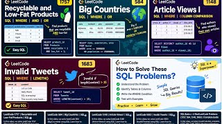 Full LeetCode SQL for Beginners | 4 Easy Problems Using SELECT & WHERE | 1757, 584, 595, 1148, 1683 Guide