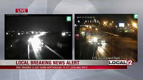 At least 2 injured in I-75 crash near Lockland Split