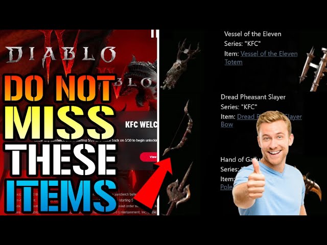 How to get the KFC Diablo 4 items - what to buy and how to redeem