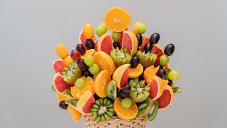 engsub) 잡지에 나올법한 과일 부케 만들기 | 과일 예쁘게 자르기, 모양내기 | How To Make An Edible Arrangements, Fruit Bouquet