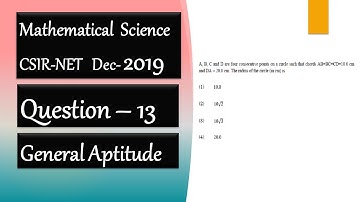 CSIR NET Mathematics Solution Dec 2019 | Question 13 | General  Aptitude | Four Consecutive Points