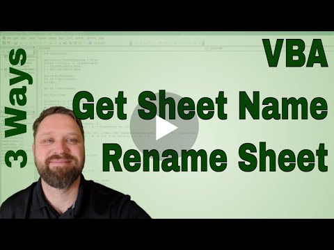 3 Ways to Get a Sheet Name and Rename a Sheet Using VBA (Code Included) @EverydayVBAExcelTraining