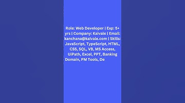 RPA UiPath Developer Role @kaivale #RPA #JobAlert #Jobs