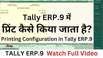 Printing Configuration in Tally ERP.9 ||  Printing Invoice in Tally ERP.9 ? #tally #tallyerp9