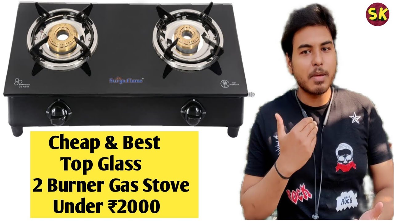 Best Gas Stove Under ₹2000 Surya Flame Top Glass 2 Burner Gas Stove