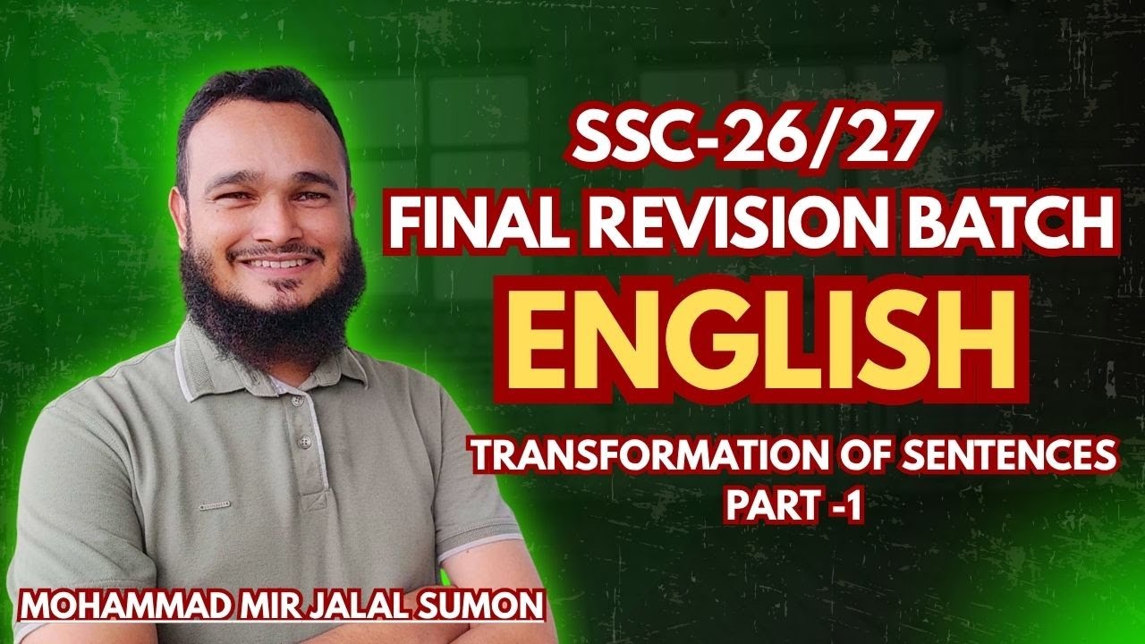 English | Transformation of sentences part-1 | SSC 2026/27 Final ...