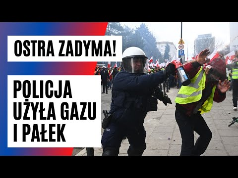 PILNE! Policja użyła GAZU wobec PROTESTUJĄCYCH rolników! Byliśmy w samym środku ZADYMY | FAKT.PL