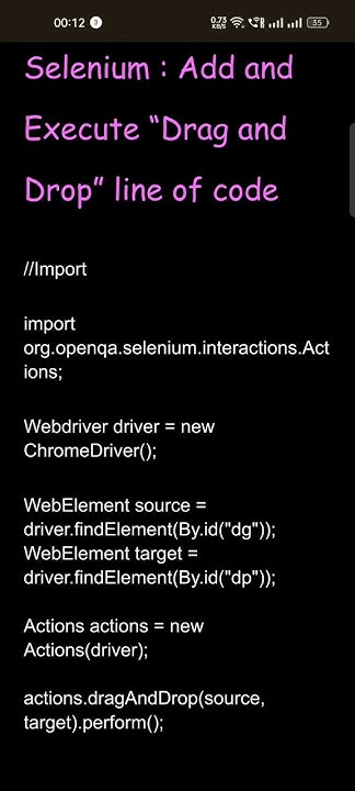 Selenium+ Java : Drag and Drop - YouTube